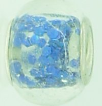 EB268 - Clear bead with blue glitter - Click Image to Close