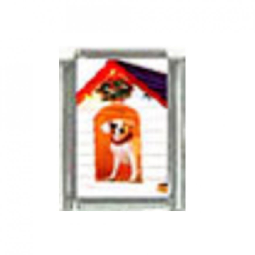 New Christmas (h) - Dog in Kennel 9mm Italian Charm - Click Image to Close