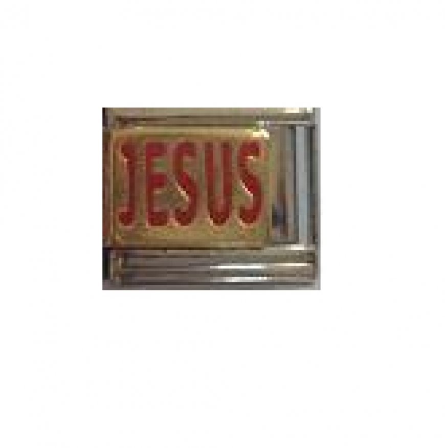 Jesus red and gold - enamel 9mm Italian charm - Click Image to Close