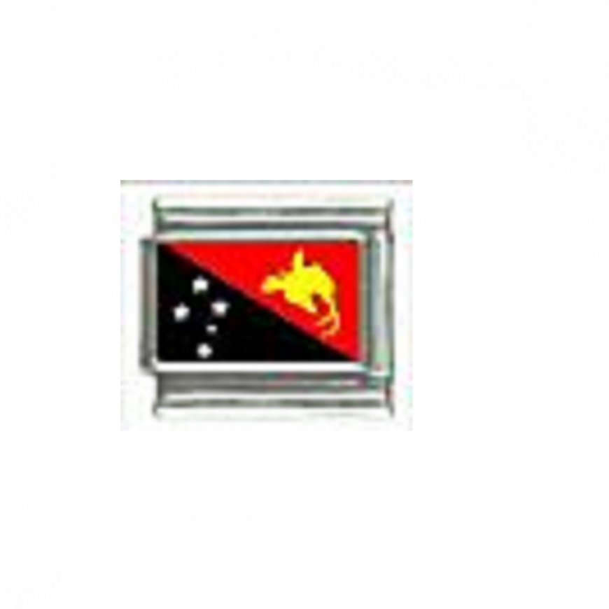 Flag - Papua New Guinea photo 9mm Italian charm - Click Image to Close