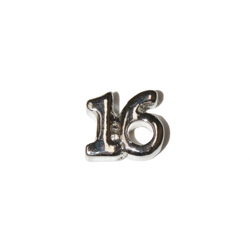 16 silvertone birthday 7mm floating charm - Click Image to Close