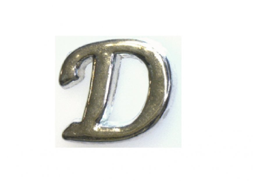 Silvertone flat letter D - floating memory locket charm - Click Image to Close