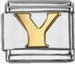 Gold soldered letter - Y - 9mm Italian charm - Click Image to Close