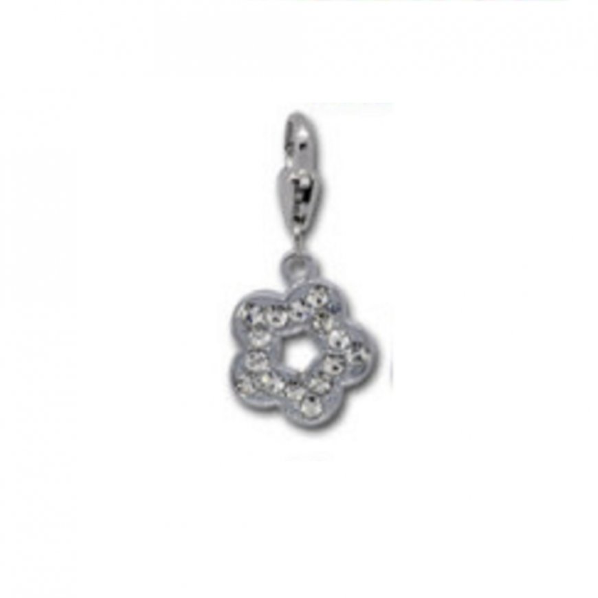 Rhinestone flower clip on charm fits thomas sabo Style Bracelet - Click Image to Close