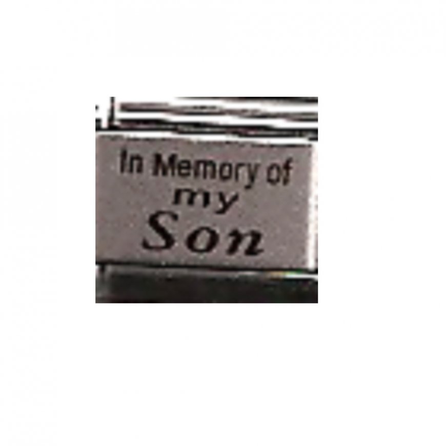 In memory of my son (b) - laser 9mm Italian Charm - Click Image to Close
