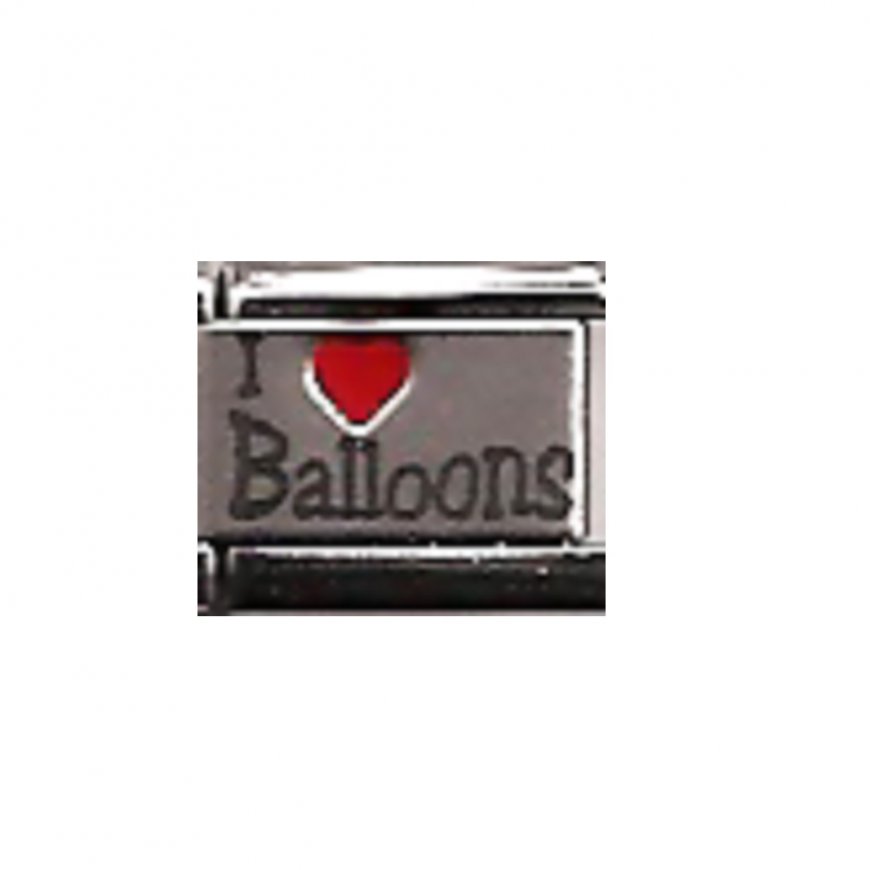 I love balloons - 9mm Laser Italian charm - Click Image to Close