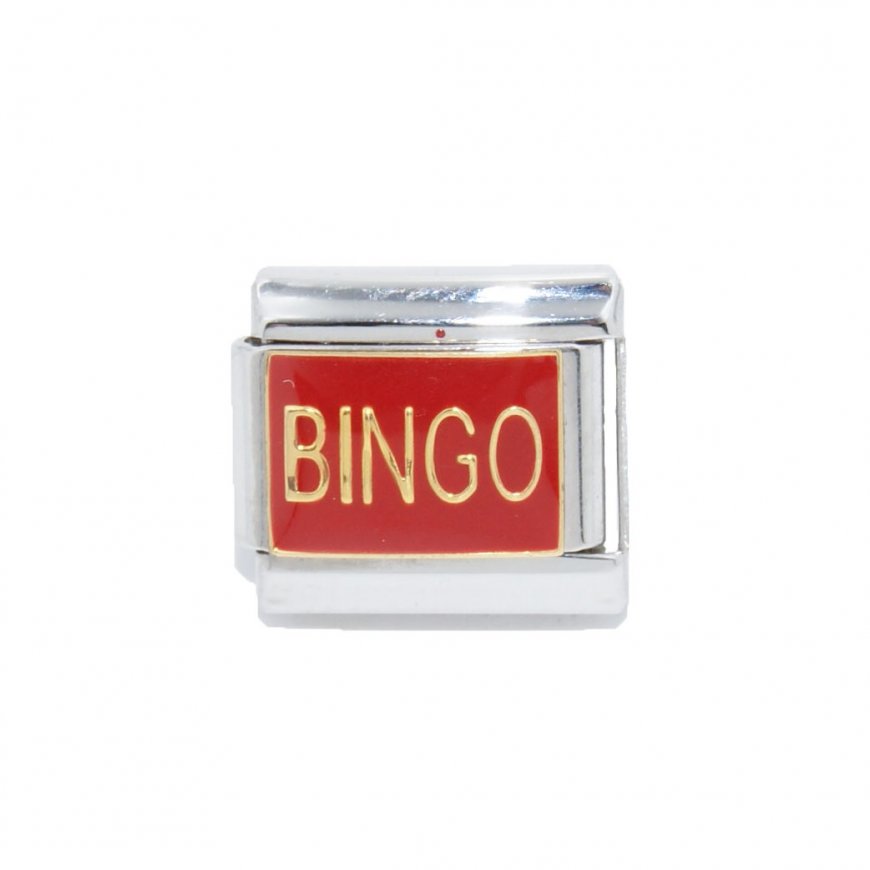 Bingo - Red enamel 9mm Italian Charm - Click Image to Close
