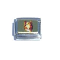 Collie sheltie dog (c) - enamel 9mm Italian charm