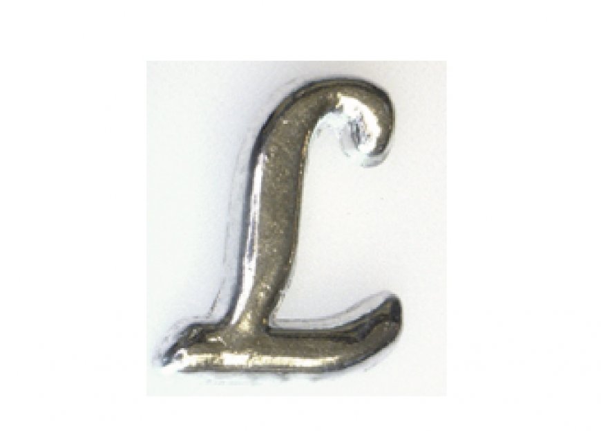 Silvertone flat letter L - floating memory locket charm - Click Image to Close