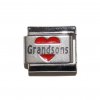 Grandsons in red heart - laser 9mm Italian charm