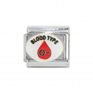 Blood type O- (negative) enamel 9mm Italian charm