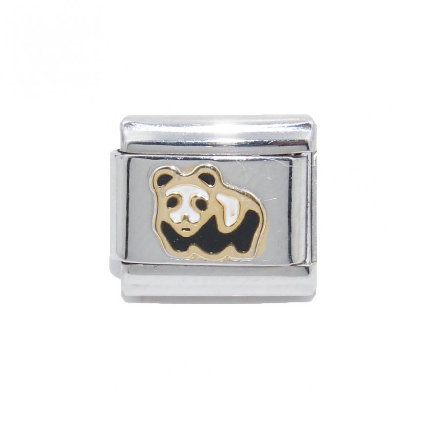 Panda - enamel 9mm Italian charm - Click Image to Close