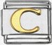 Gold soldered letter - C - 9mm Italian charm - Click Image to Close