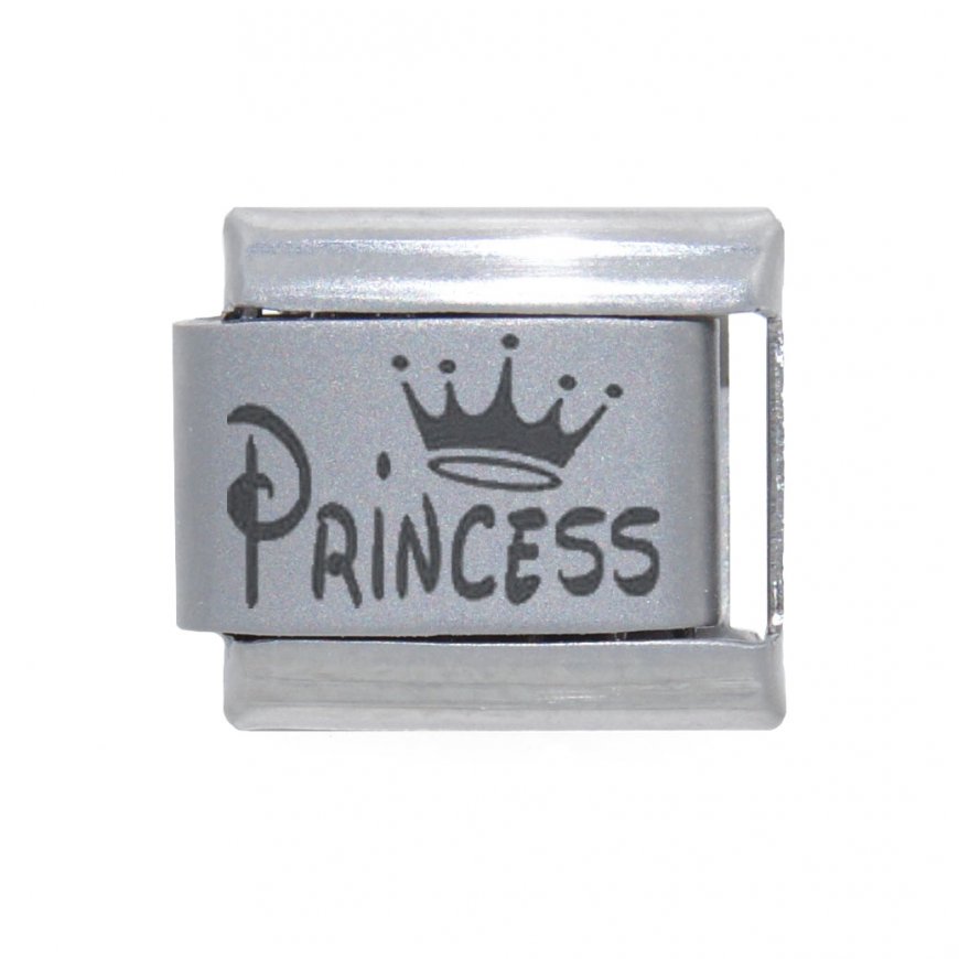 Princess with crown (c) - laser 9mm Italian charm - Click Image to Close