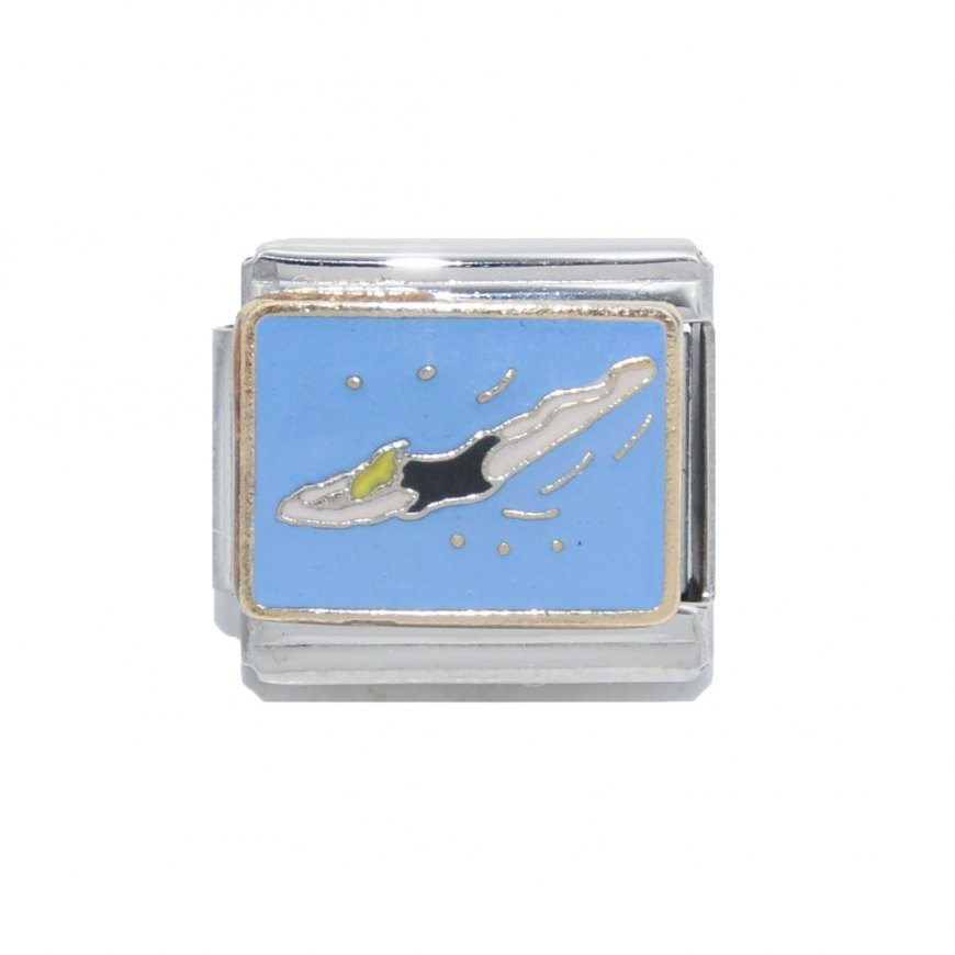 Swimmer diving enamel - 9mm Italian charm - Click Image to Close