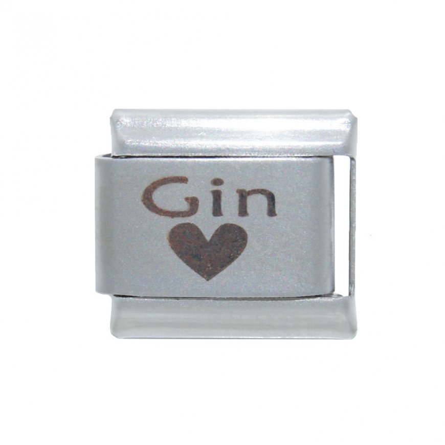Love gin plain laser Italian charm - 9mm Italian charm - Click Image to Close