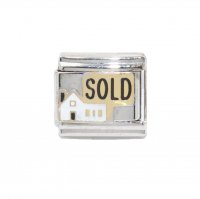 Estate agent - sold house - 9mm enamel Italian charm