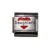 Daughters in red heart - laser 9mm Italian charm