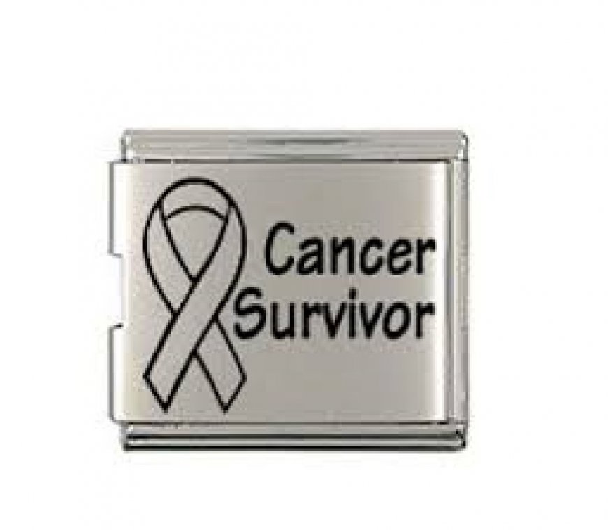 Cancer survivor laser - Mega Link 18mm Italian charm - Click Image to Close