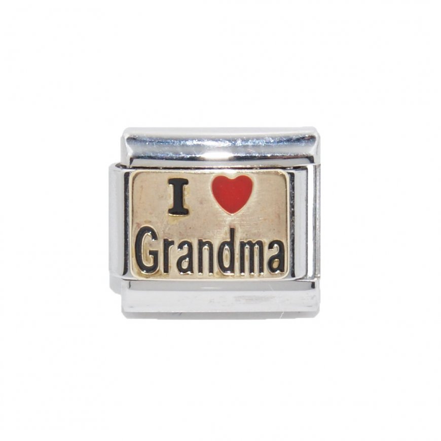 I love Grandma - enamel 9mm Italian charm - Click Image to Close