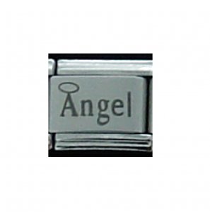 Angel with halo - plain laser 9mm Italian charm