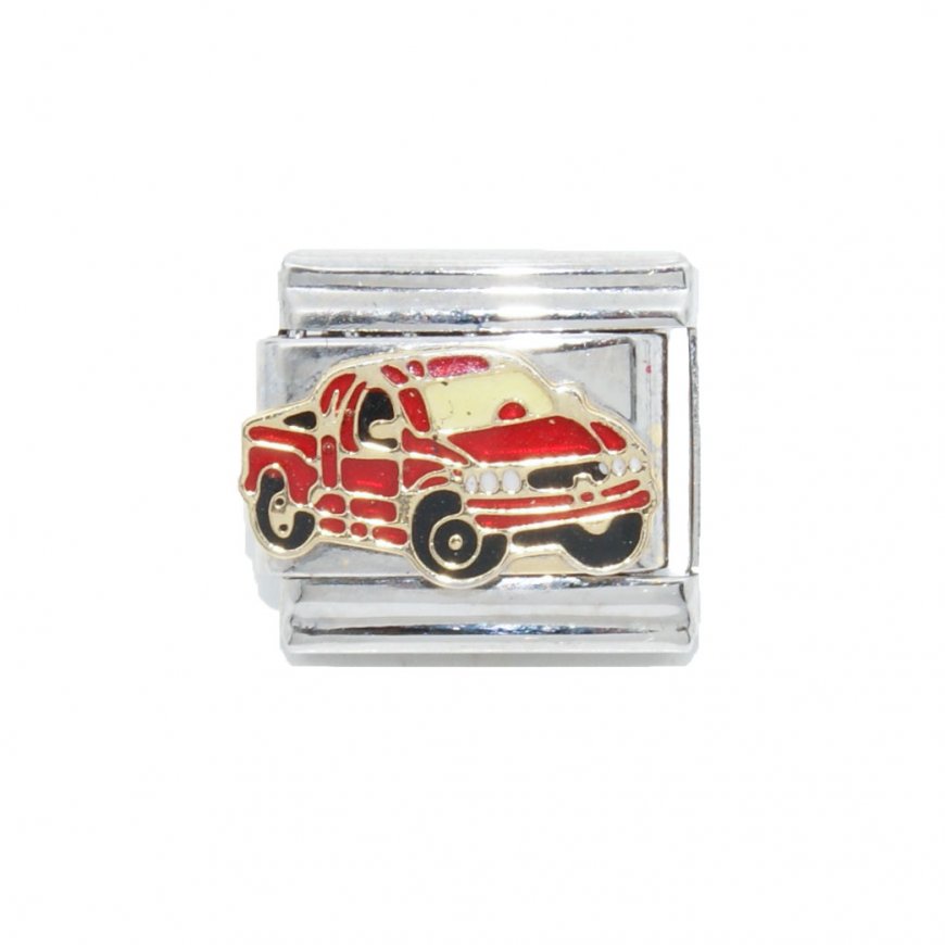 Pickup Truck - enamel Italian charm - Click Image to Close