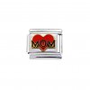 Mom in red heart - 9mm enamel Italian charm