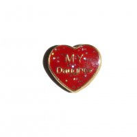 Love my daughter red sparkly heart 7mm floating locket charm