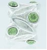 EB366 - Silver plated bead with green stones (2)