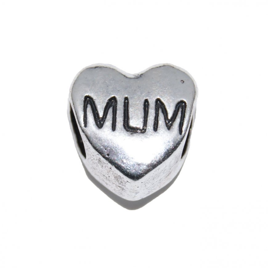 EB2 - Mum in heart - European bead charm - Click Image to Close