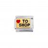 Love to Shop - gold enamel 9mm Italian charm