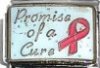 Promise of a cure - red ribbon - HIV/AIDS 9mm Italian charm