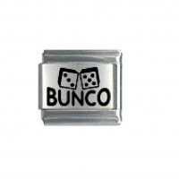Bunco with dice - plain laser 9mm Italian charm