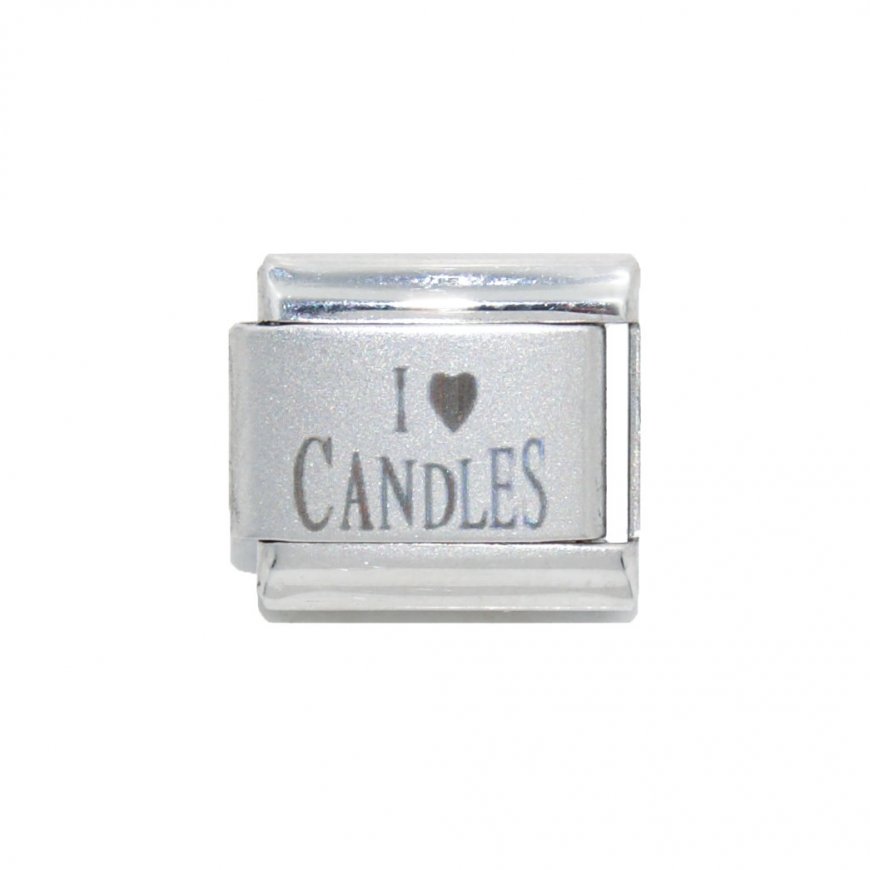 I love candles - 9mm plain Laser Italian charm - Click Image to Close