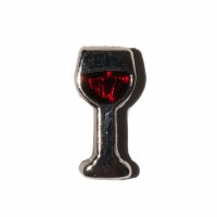 Glass of red wine 7mm floating locket charm