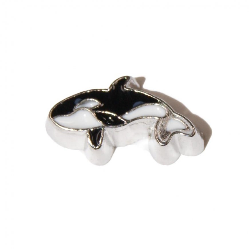 Orca Whale 8mm floating charm - fits origami owl - Click Image to Close