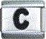 Letter C black - 9mm Italian charm - Click Image to Close