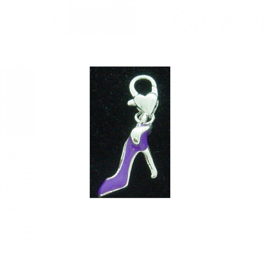 Purple High Heel shoe - clip on charm fits Thomas Sabo - Click Image to Close