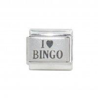 I love Bingo (a) - 9mm plain Laser Italian charm