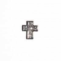 Cross with clear stones 10mm floating locket charm