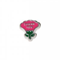 Thank You Pink Rose 8mm floating lcoket charm