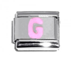 Pink Letter G - 9mm Italian charm