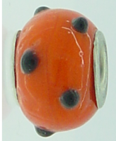 EB252 - Orange bead with black dots