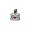 Birthday Cake with coloured stones 8mm floating locket charm
