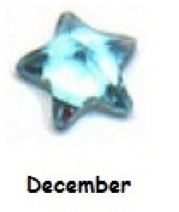 December birthstone star 4mm floating locket charm