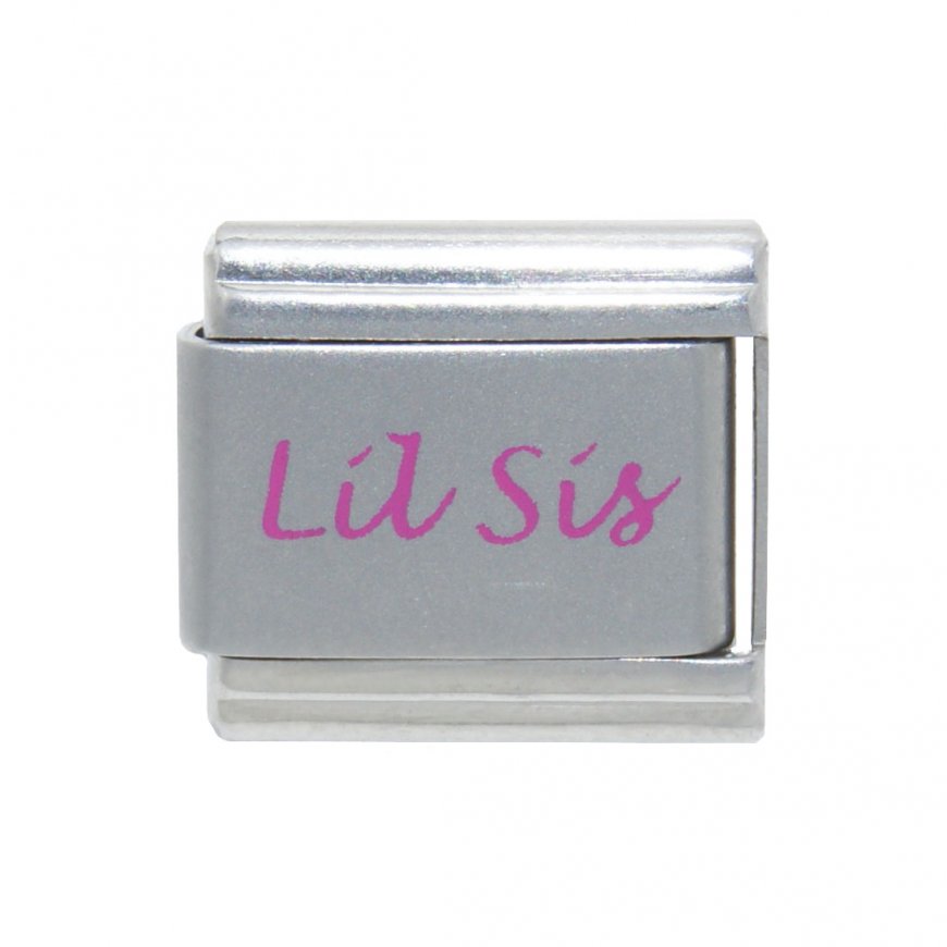 Lil Sis in pink - 9mm Italian charm - Click Image to Close