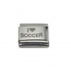 I love soccer - plain laser 9mm Italian charm