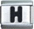 Letter H black - 9mm Italian charm - Click Image to Close