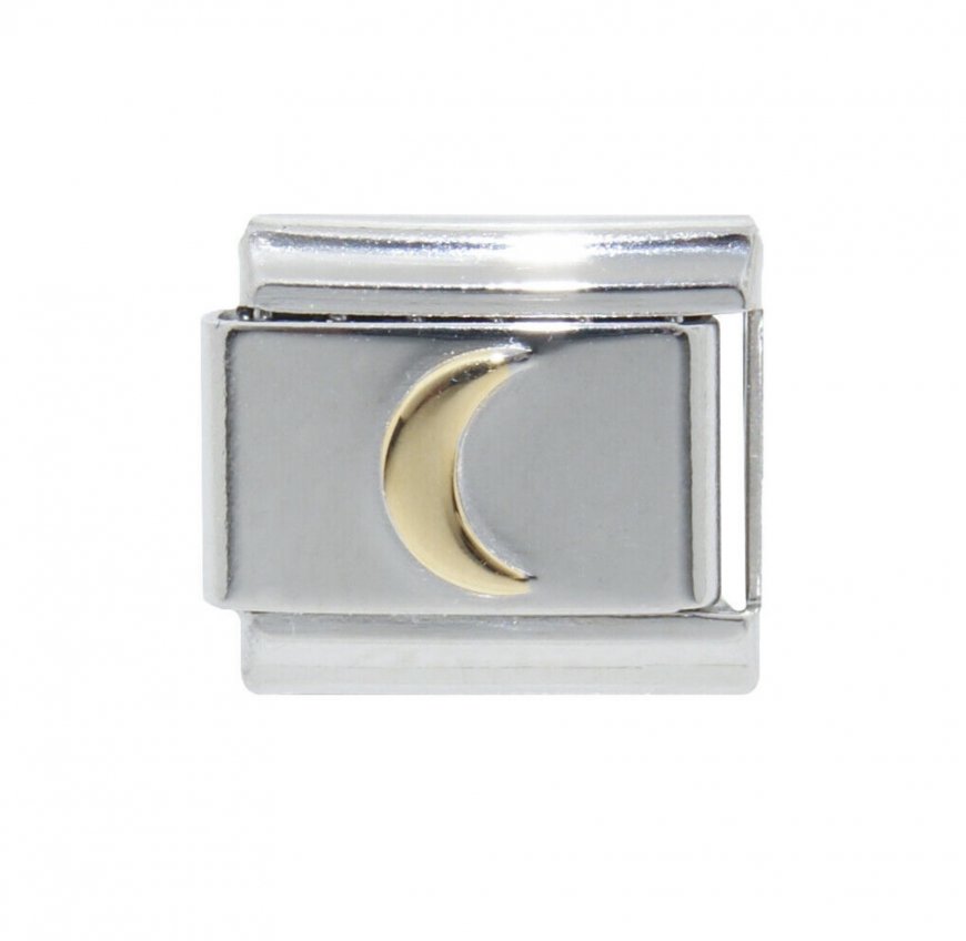 Gold half moon - 9mm Italian charm - Click Image to Close