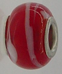 EB331 - Red and white swirl bead - Click Image to Close